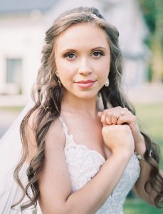 close up of bride outdoors